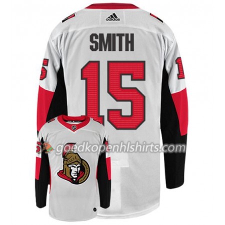 Ottawa Senators ZACK SMITH 15 Adidas Wit Authentic Shirt - Mannen
